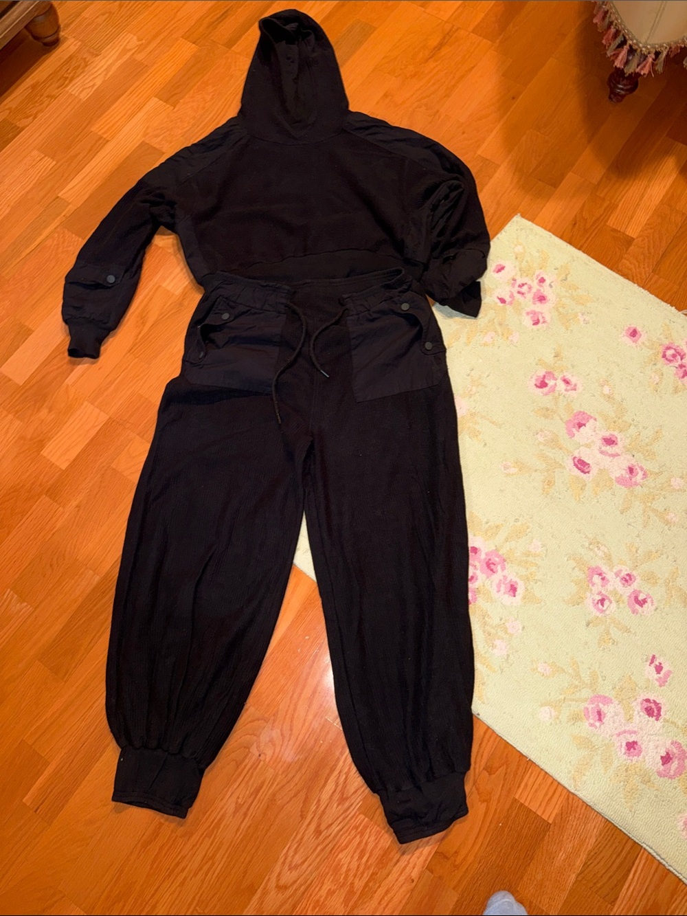 FP Movement by Free People Black Hooded Jogger and Top